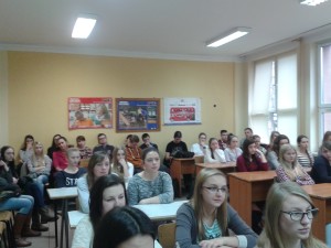 Członkowie Koła PZN Olesno w Szkole Zawodowej