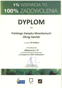 Dyplom dla PZN Okręg Opolski