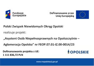 Plakat projektu „Asystent Osób Niepełnosprawnych na Opolszczyźnie – Aglomeracja Opolska”