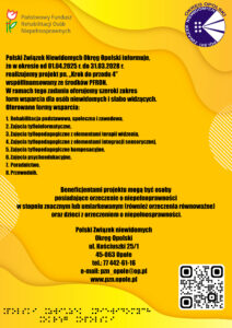 Plakat PFRON - opis form wsparcia
